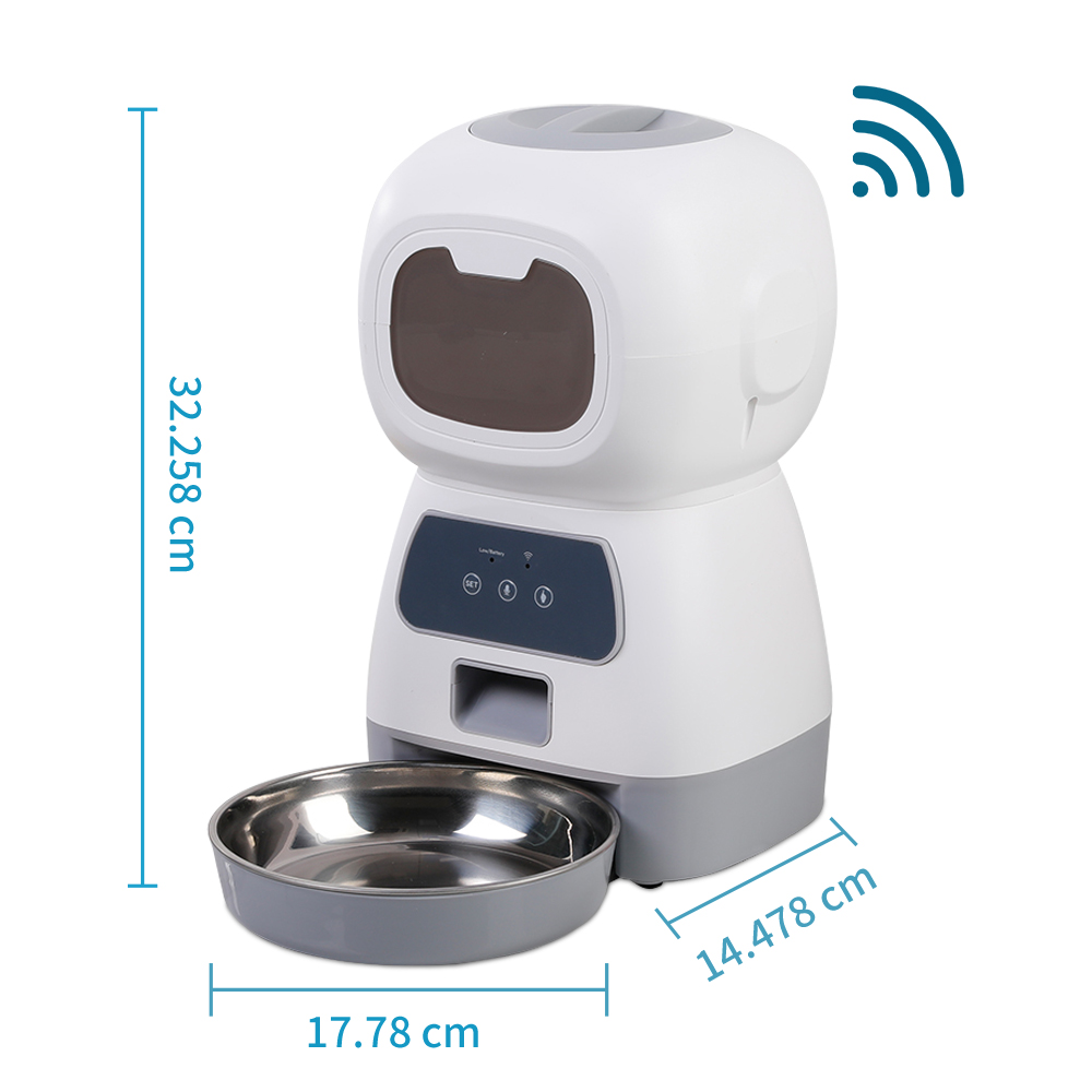 Tuya Smart APP Pet Feeder Dispenser voor hondenvoer voor katten, geschikt voor kleine en middelgrote katten en honden. Mobiele voeding op afstand